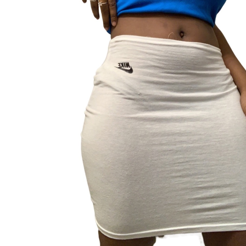 White Nike logo skirt